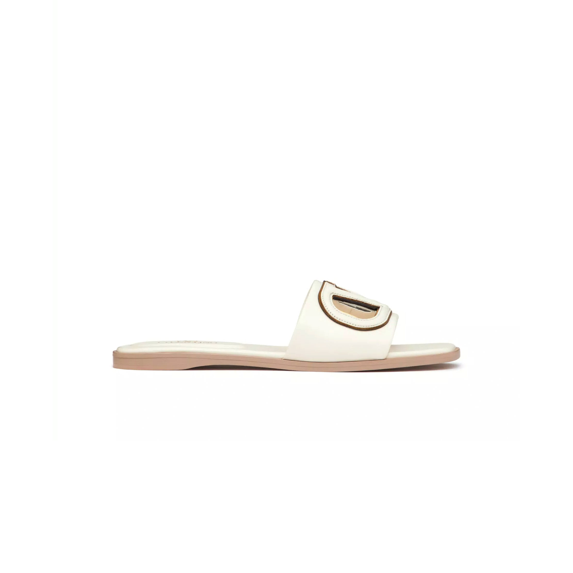 VALENTINO VLOGO CUT-OUT CALFSKIN SLIDE SANDAL 4W2S0IB0RLL_B24